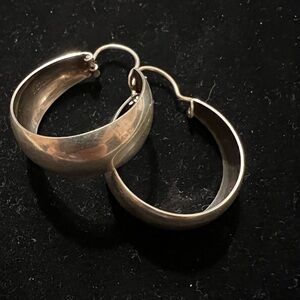 925 STERLING SILVER VINTAGE HOOP EARRINGS